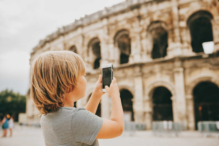 Visite en famille de Nîmes, Gard