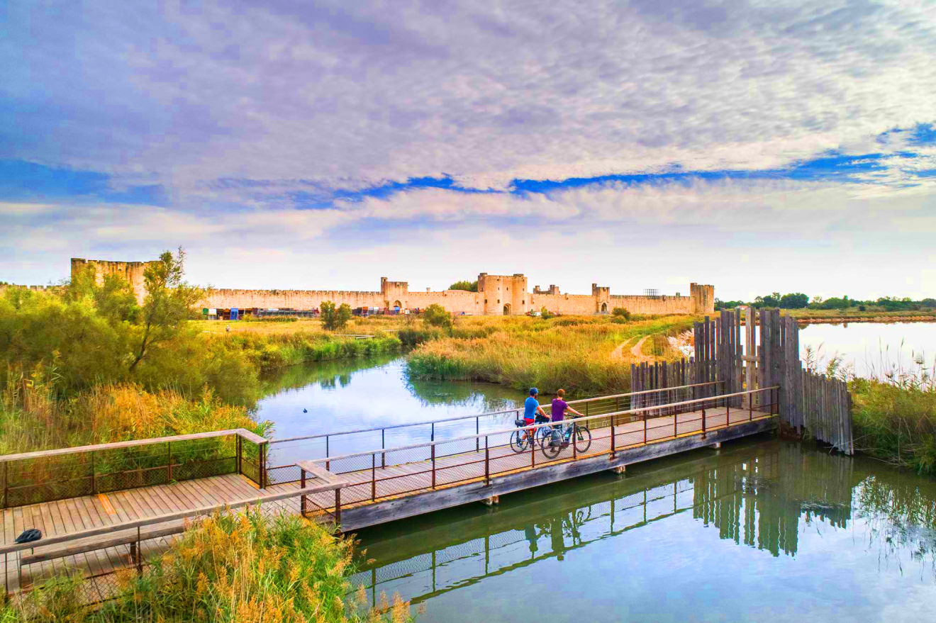 Balade sur l’itinéraire de la Méditerranée à Vélo à Aigues Mortes