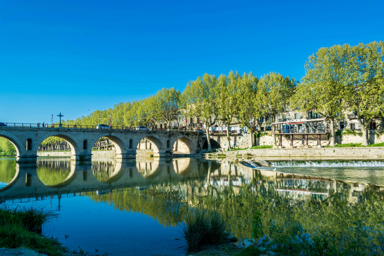 Le pont Tibère sur le Vidourle à Sommières