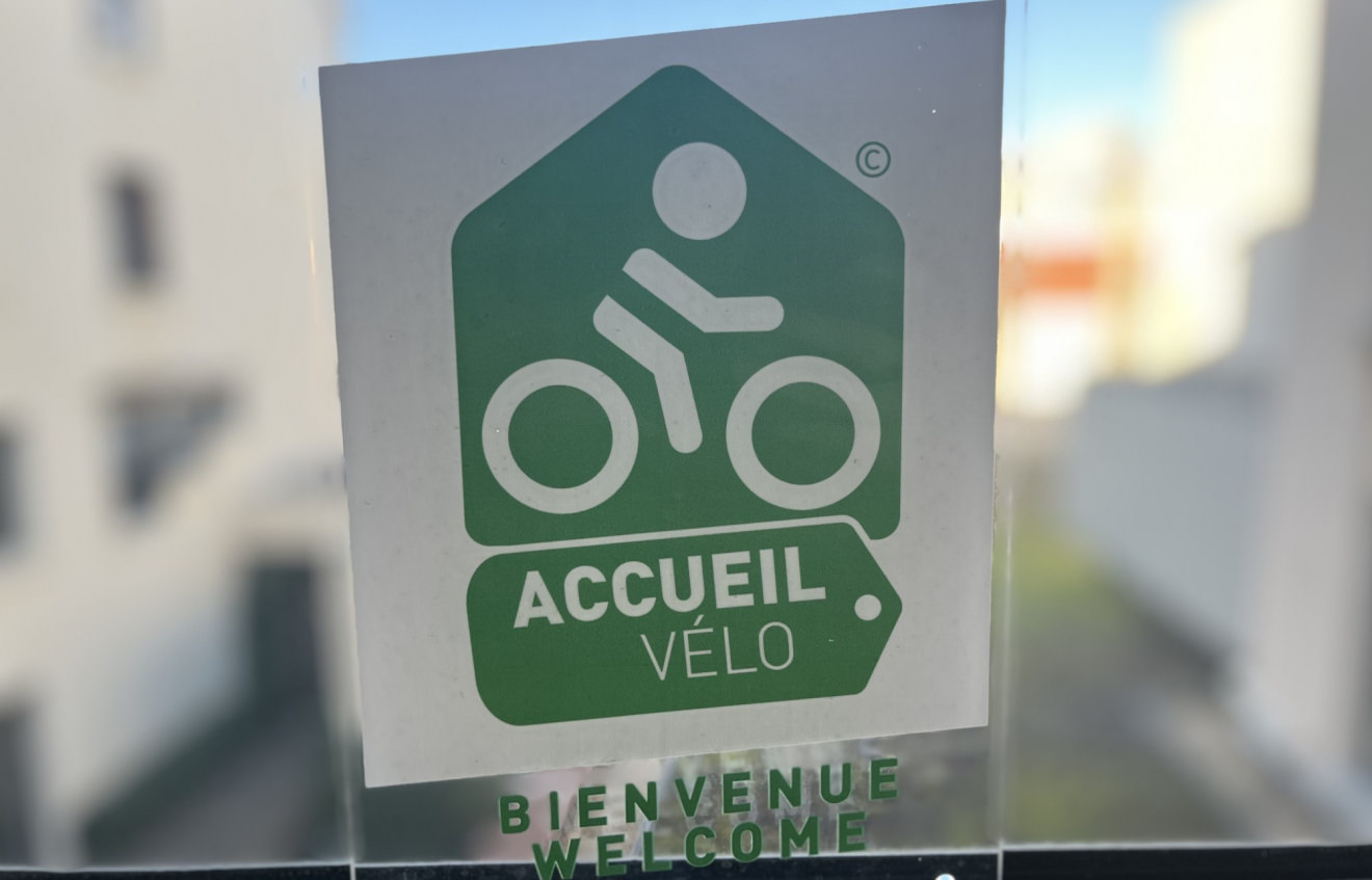 Plaque label Accueil Vélo