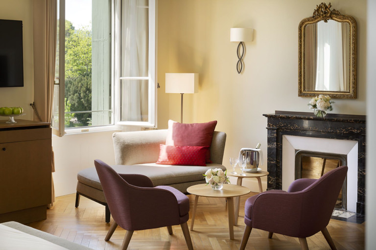 Chambre de l'Hôtel Restaurant Château de Montcaud